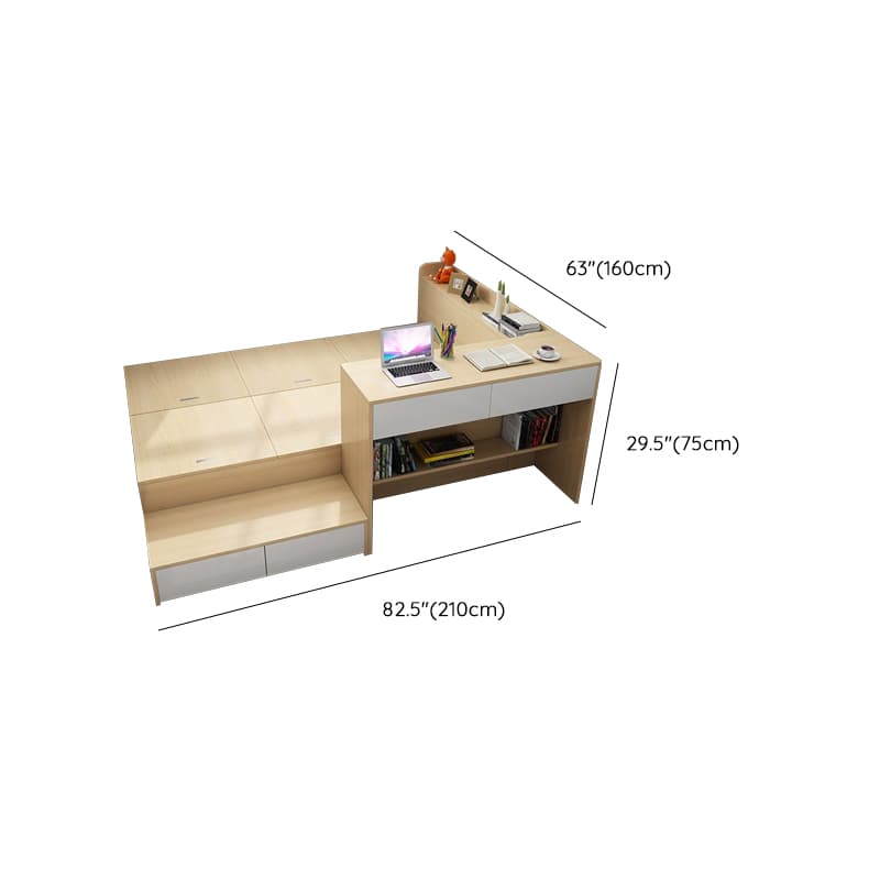 Unfinished Color Storage Panel Bed with 4 Drawers for Living Room - image 13