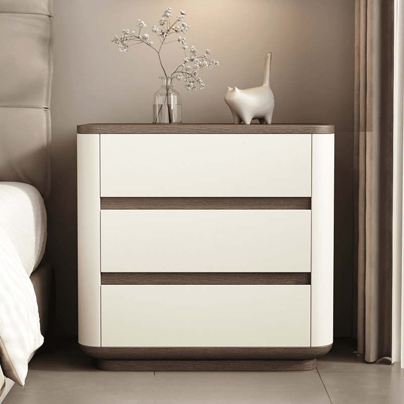 Organic Modern Nightstand With Drawer Organization with 3 Drawers and Real Wood Countertop - image 8
