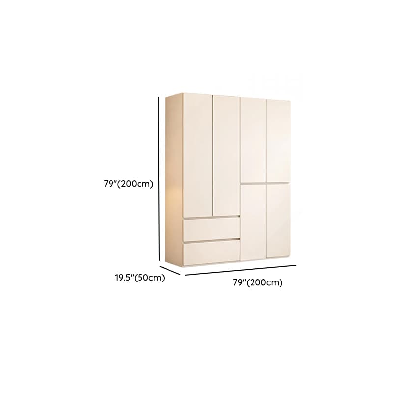 White Minimalist Wooden Independent Wardrobe Closet with 2 Drawers, Soft Close Door, and Interior Shelves - image 9