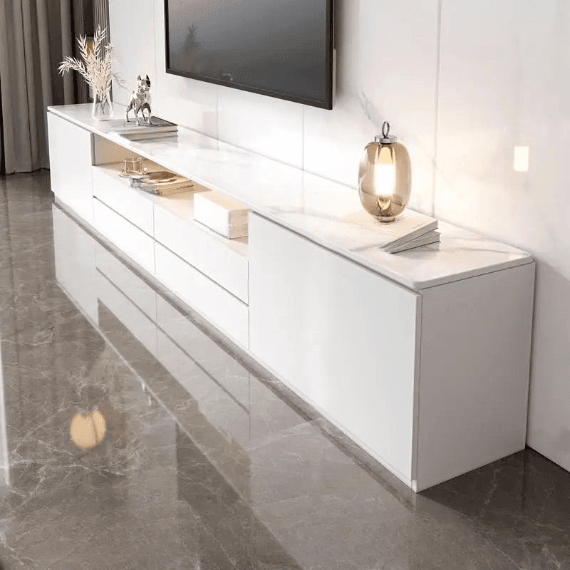 Deco Stone TV Stand with Shelf, 4 Drawers, 2 Cabinets, and Exposed Storage - image 3