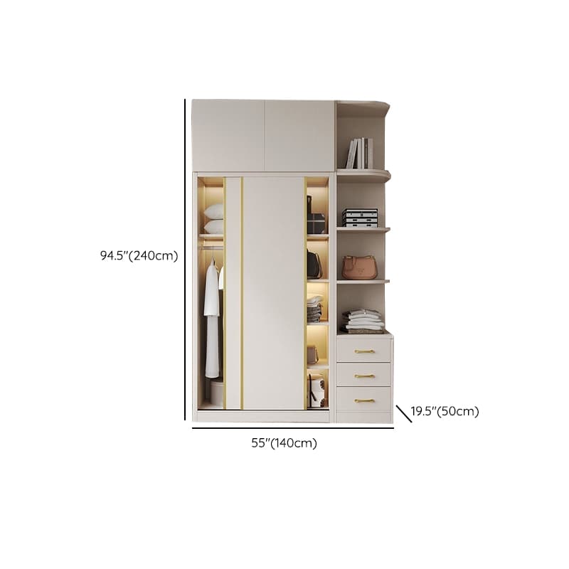 Attractive Modern White Wardrobe Armoire with Clothing Rod & Shelves - image 14