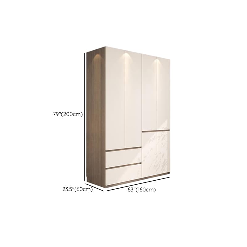 White Modish Manufactured Wood Independent Armoire Cabinet with Soft Close Drawer, Soft Close Door, and Interior Shelves - image 9