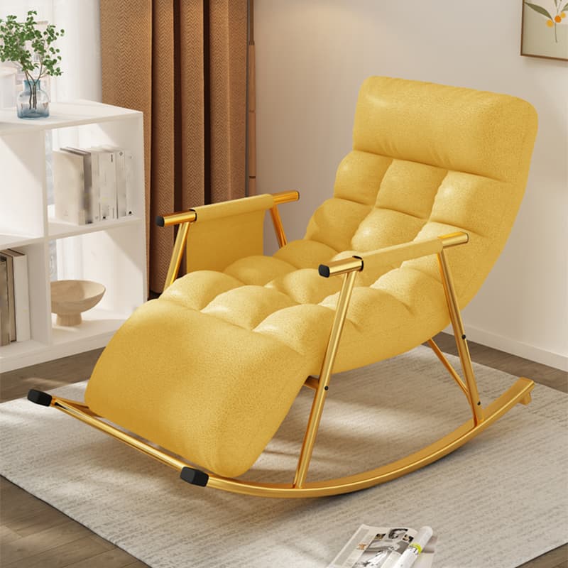 Chic Indoor Modern Rocking Chair - Upholstered, with Tuft and Track Arms, Seats One - image 8