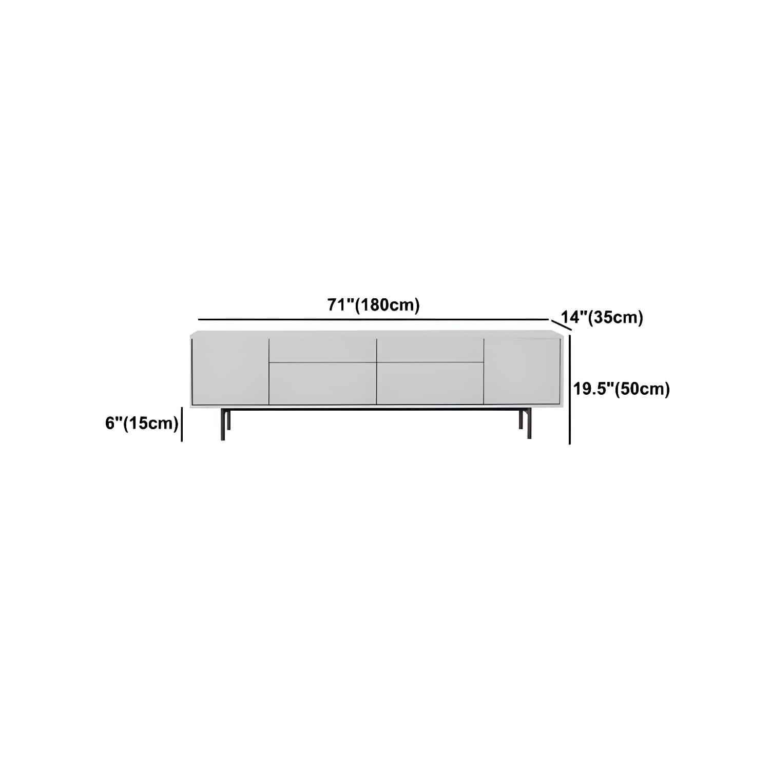 Industrial Enclosed Storage TV Stand Wooden Rectangle TV Cabinet with Splayed Legs - image 20