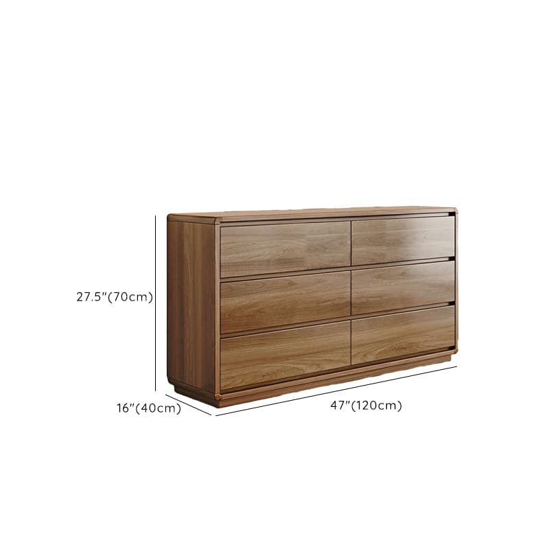 Modern Brown Storage Chest Solid Wood Freestanding with Drawers - image 17