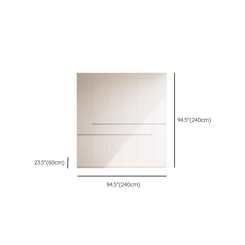 Chalk Minimalist Wood Cabinet Armoire with Soft Close Drawer and Door, Interior Shelves, and Clothing Rod - image 25