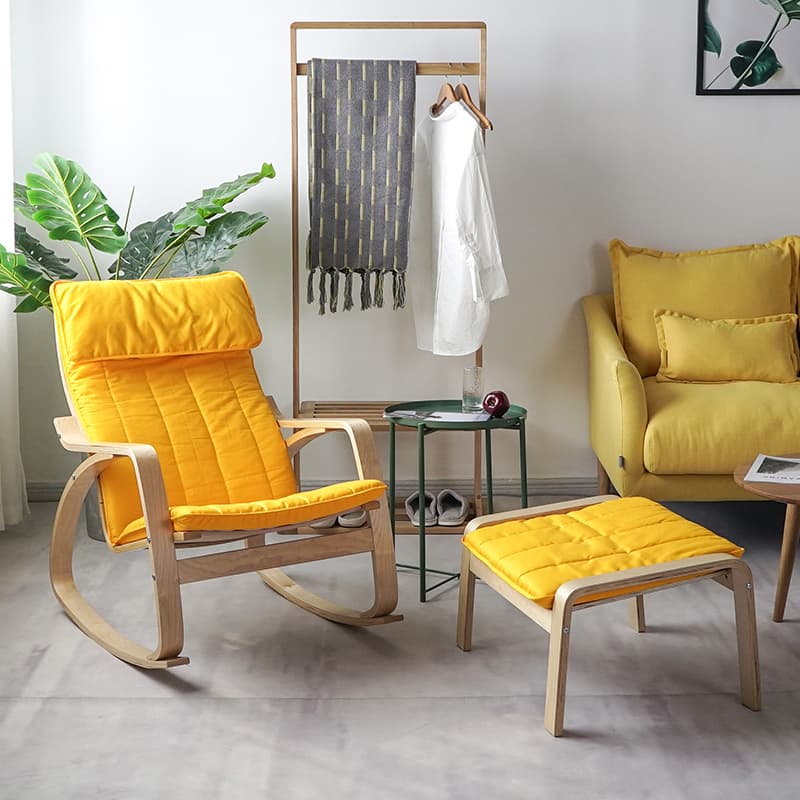 Modern Upholstered Rocking Chair Set with Track Arms and Matching Ottoman - image 17