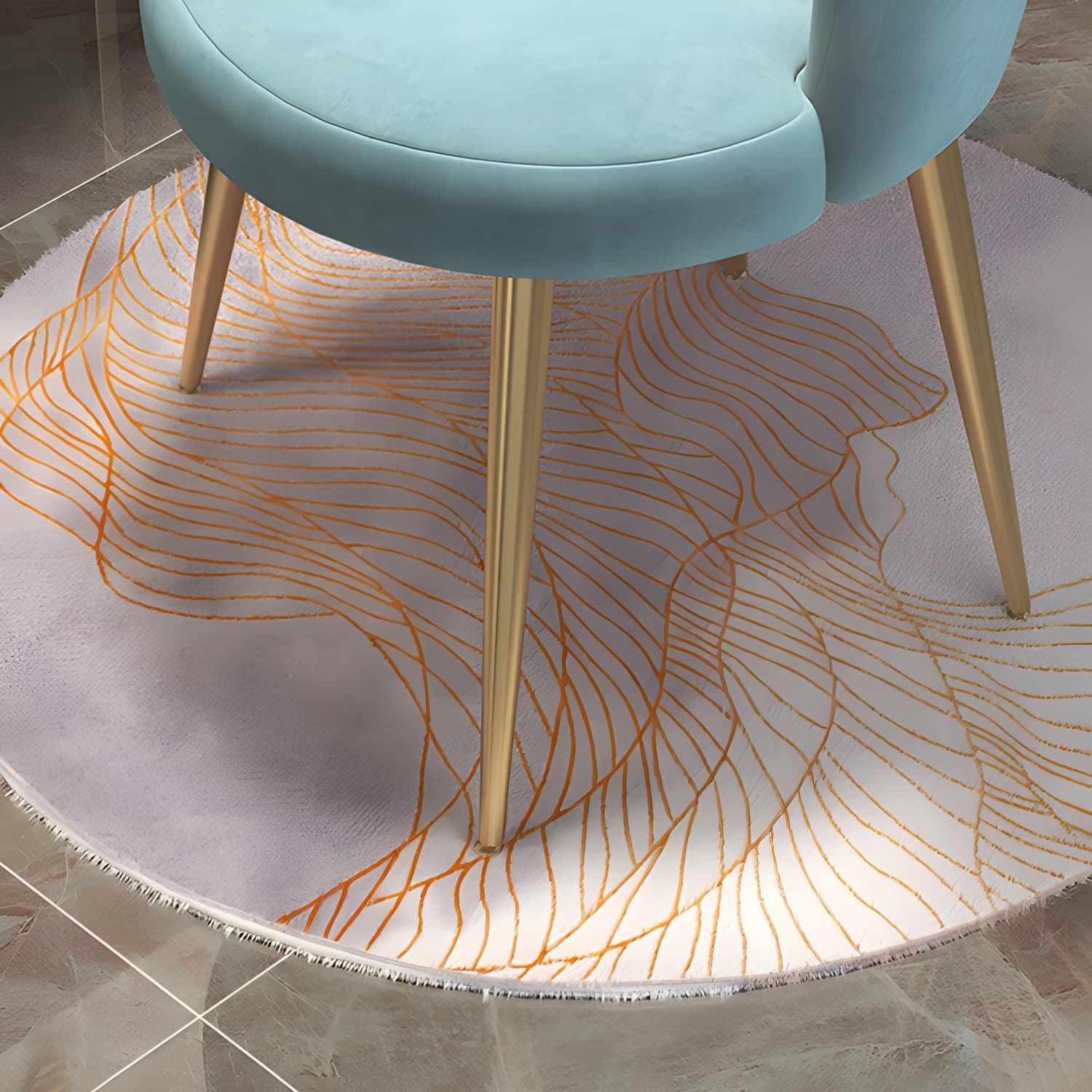 Nordic Metal Dining Room Chair Upholstered Linen Fabric Velvet Armless Single Chair - image 16