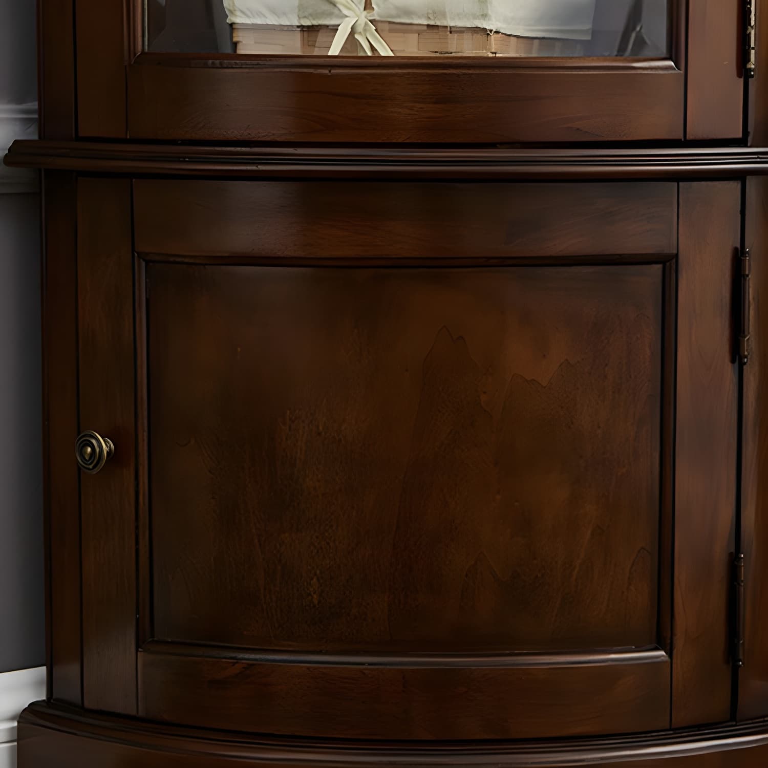 Glass Paned Solid Wood Corner Rustic Accent Cabinet with Doors - image 9