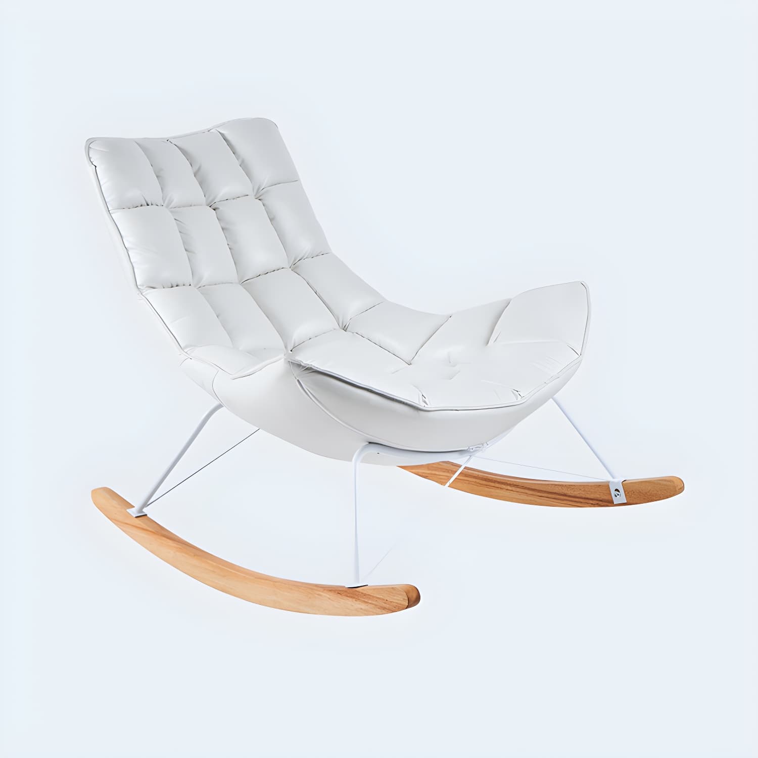 Modern Leather Rocking Chair Removable Cushions Rocker Chair for Drawing Room