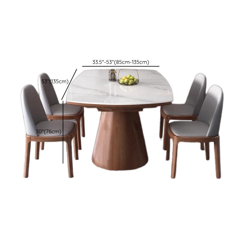 Dining Table Set with Slate Stone Top for 6 People/4 People, Featuring Variable-sized Adjustability - image 8