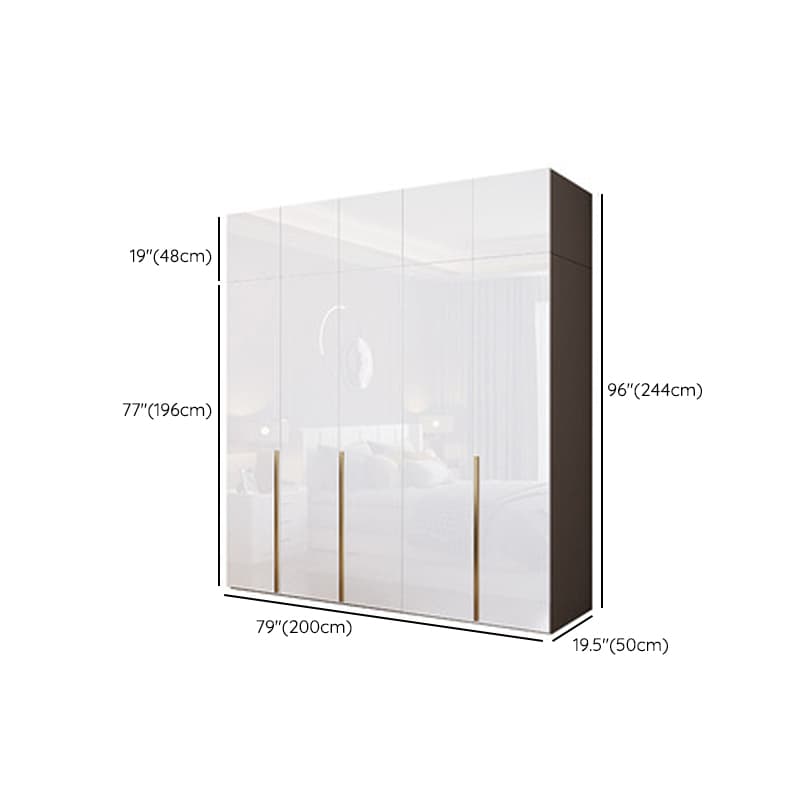 Simple Freestanding Cream Manufactured Wood Cabinet Armoire with Interior Shelves, Clothing Rod & Soft Close Drawer - image 25