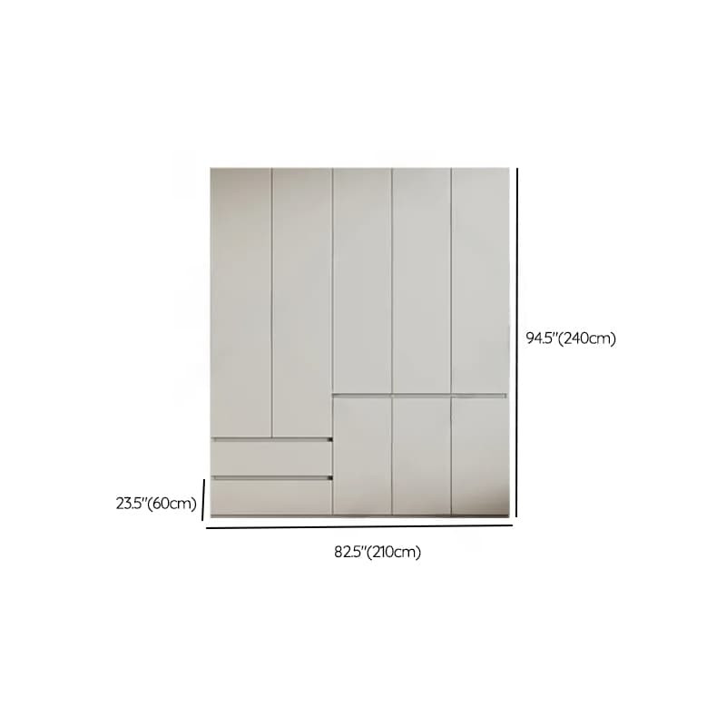 Cream Trendy Reclaimed Wood Wardrobe Armoire with Soft Close Drawer, Soft Close Door, Interior Shelves, and Clothing Rod - image 73