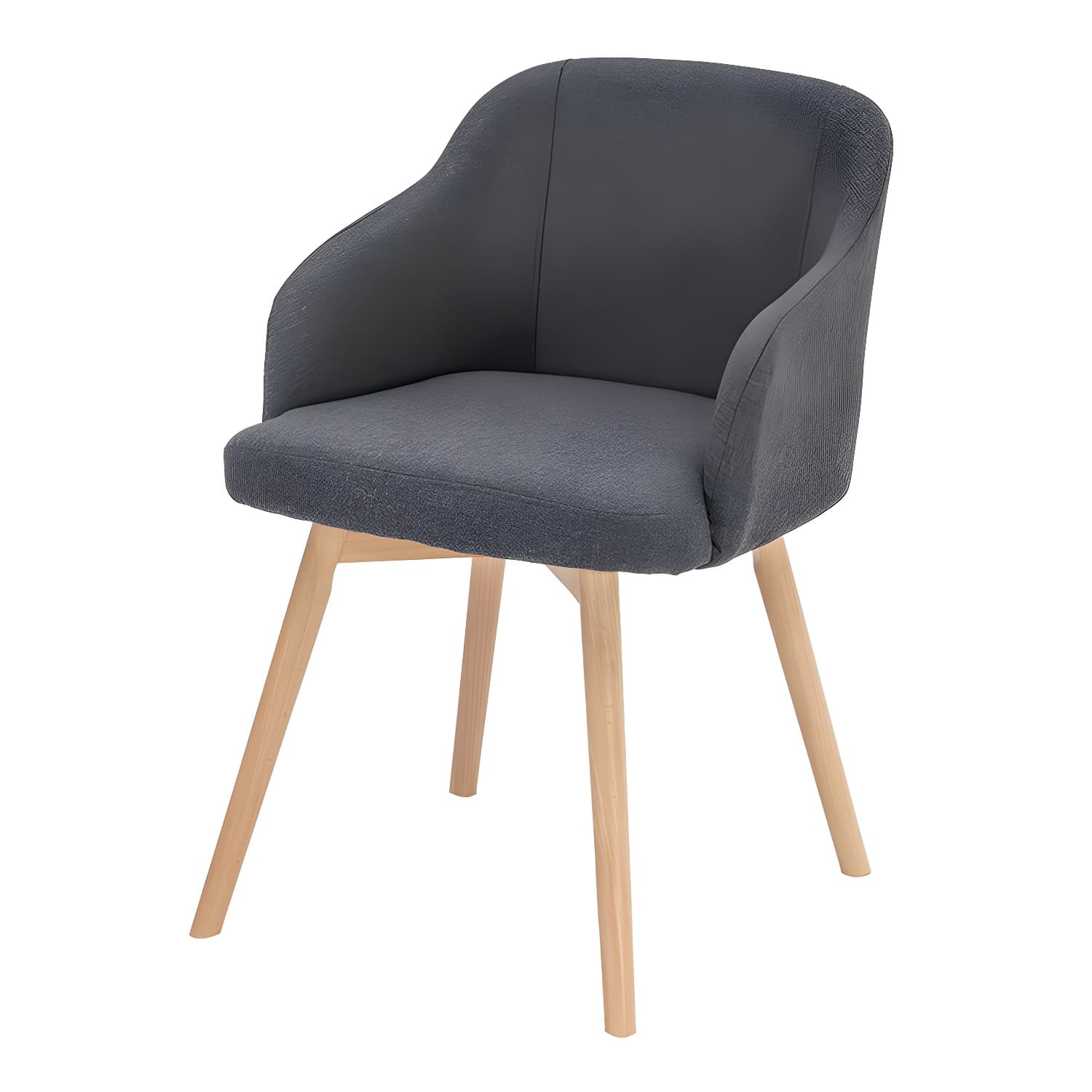 Scandinavian Beech Solid Back Arm Chair Fabric Dining Chair with Natural Legs - image 25