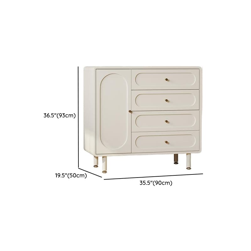 Chalk Casual Composite Wood Combo Dresser with 5 Drawers, Hutch, 3 Interior Shelves, Horizontal/Vertical - image 29