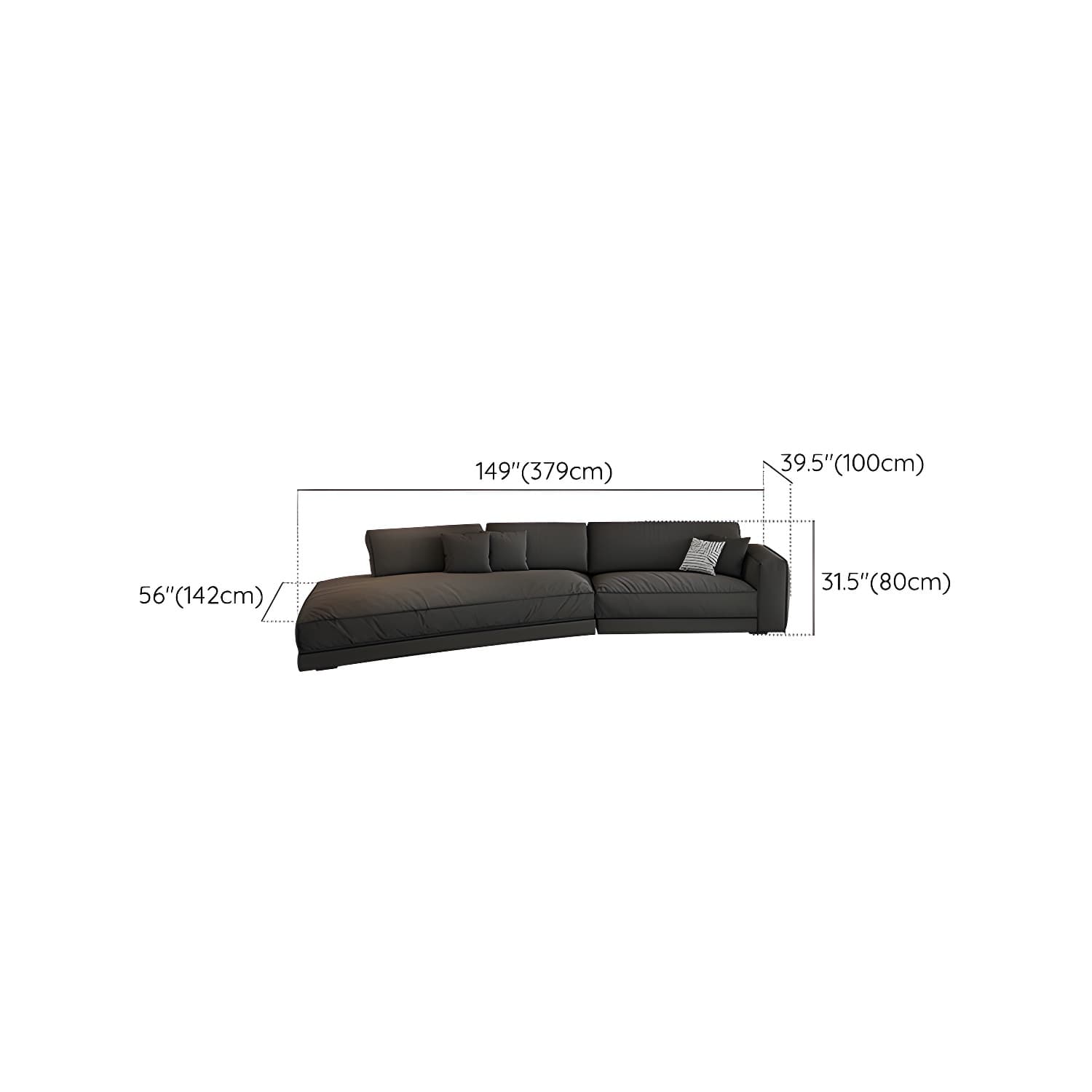 Modern Gray Polyester Blend Stationary Sectional Sofa with Square Arm and Cushion Back - image 25