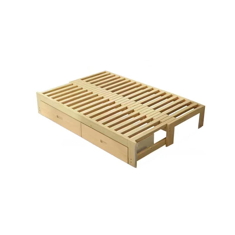 Unfinished Color Pallet Bed Frame with 2 Storage Drawers, Lumber Frame, Easy Assembly for Living Room - image 13