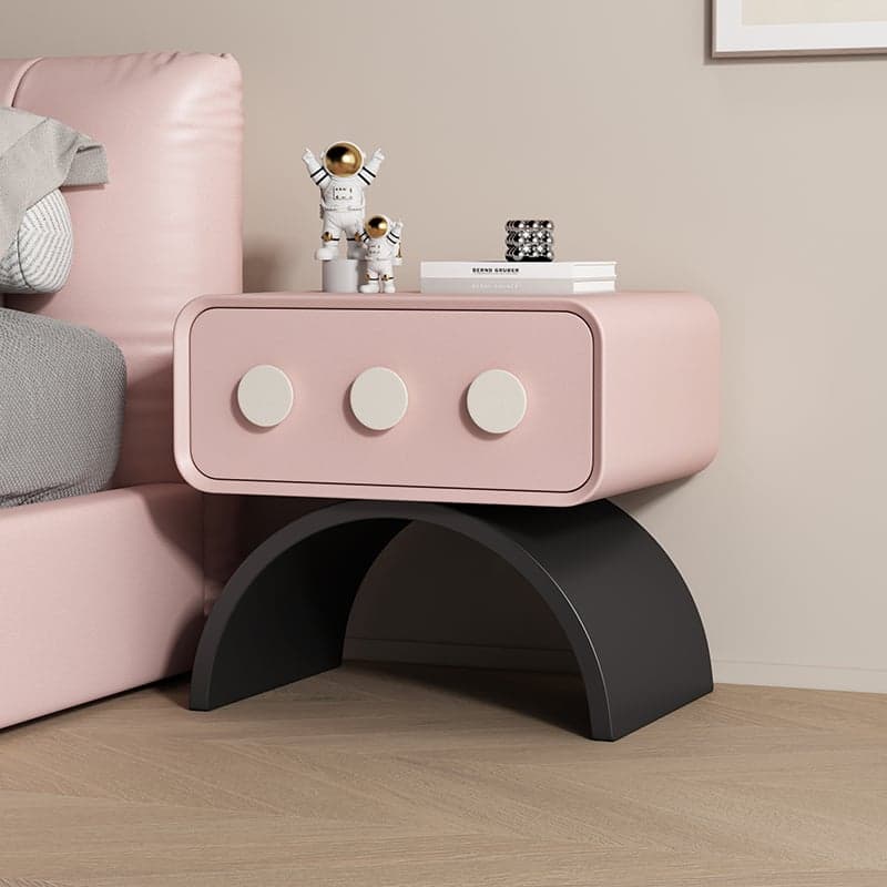 Organic Modern Nightstand With Drawer Organization Featuring 1 Drawer and Pleather Countertop - image 6
