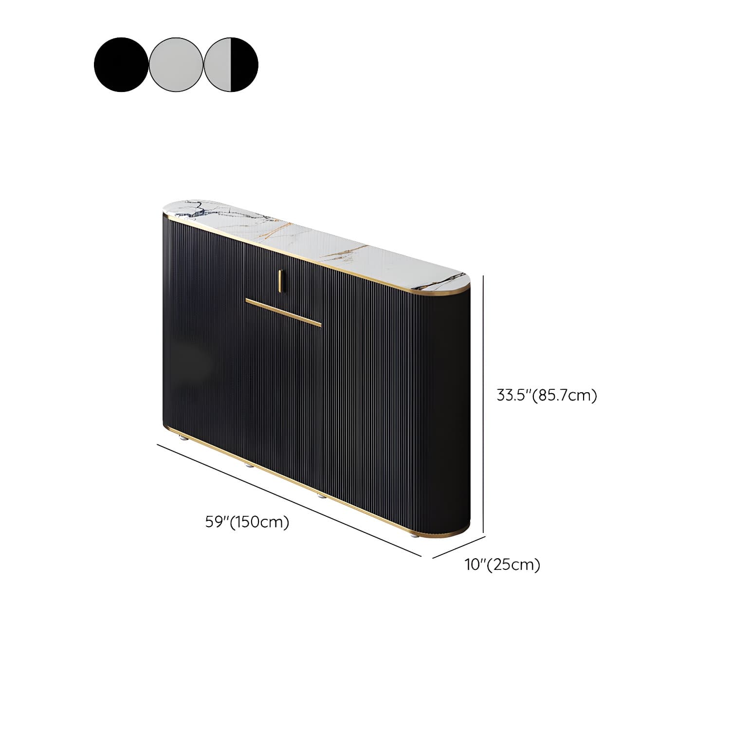 Glam Style Stone Top Sideboard Engineered Wood Side Board for Living Room - image 17
