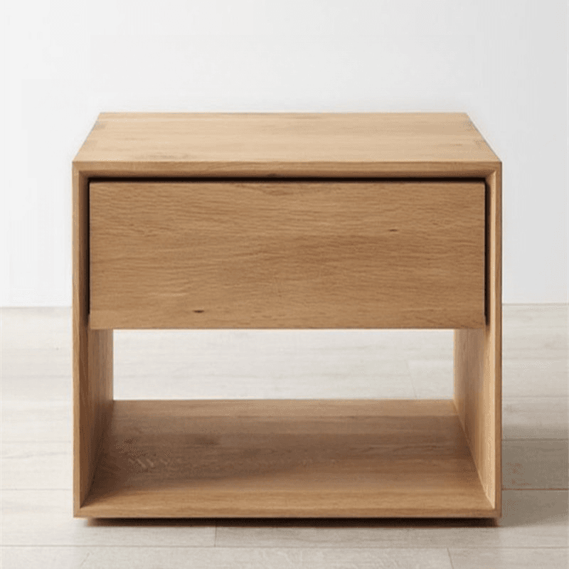 Solid Wood Open Shelf Nightstand with 1 Drawer in a Modish Style - image 13