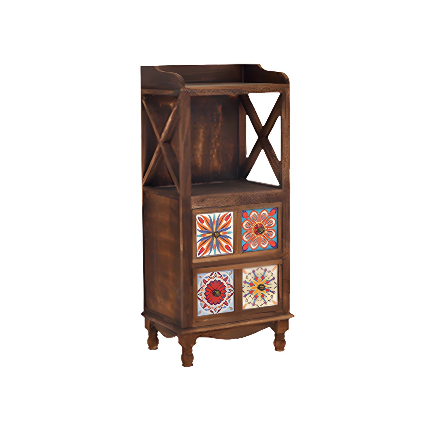 Rustic Farmhouse Wood Server - Compact Sideboard with Drawers and Open Storage - image 14