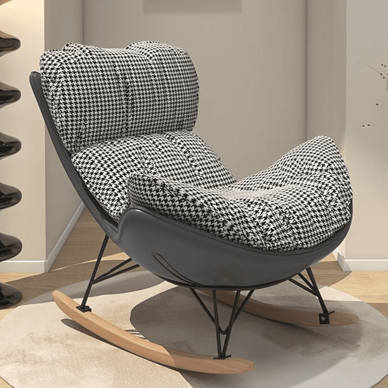 Scandinavian Upholstered Rocking Couch Chair with Padded & Anti- Dumping design - image 4