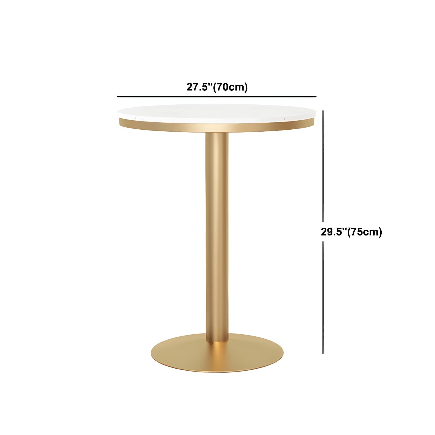 Metal Traditional Luxury Round Table White Stone Top Table with Pedestal Base - image 21