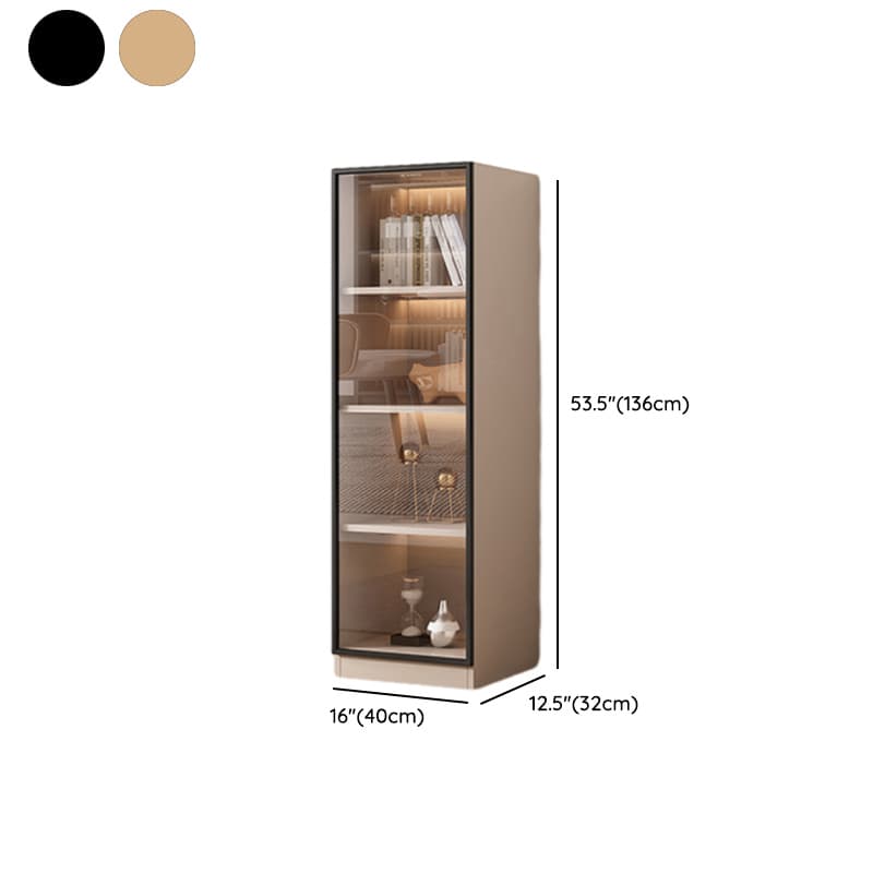 Simple Rectangular Standalone Accent Cabinet with Closet, Laminate Countertop, Glazed Door, and Sand Top - image 11