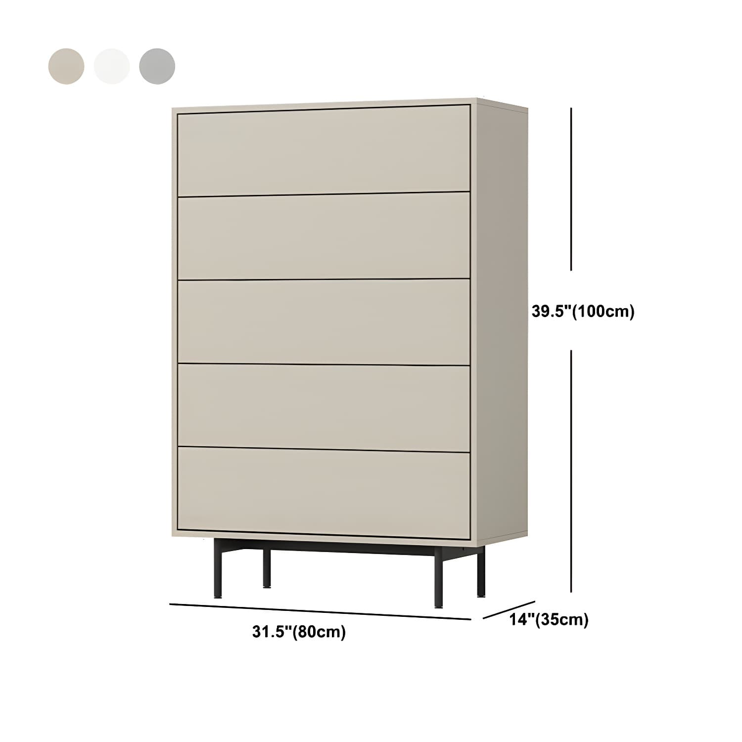 9.37"/47.24" Tall Wooden Chest, Rectangle Accent Chest with Drawers - image 20