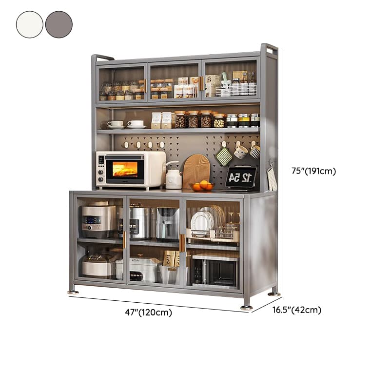 Modern Steel Sideboard Standard-Sized Open Storage Non-Adjustable Shelves - image 15