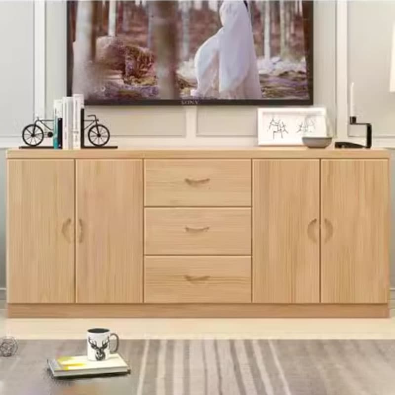 16" Wide Pine Wood Sideboard Table with Doors and Drawers for Living Room - image 4