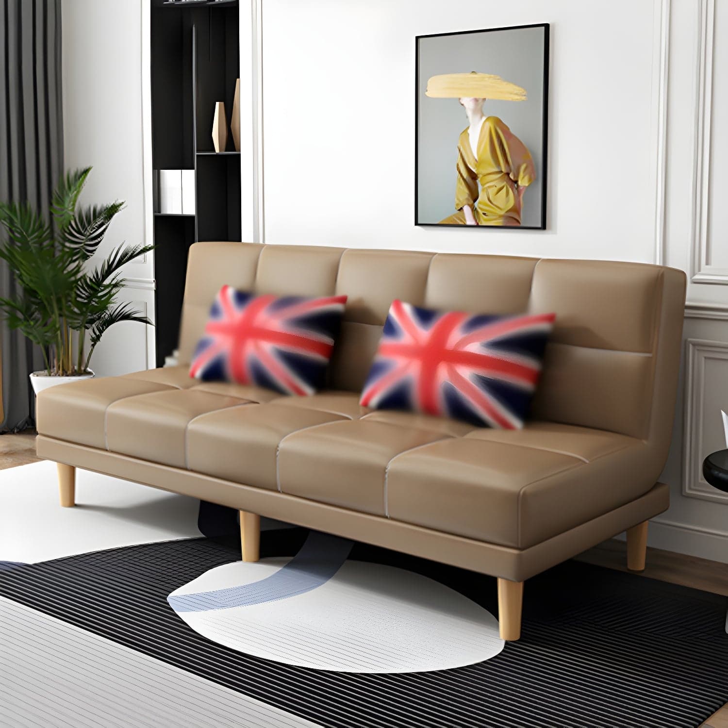 Modern Armless Settee 27.55" W Convertible Sleeper Sofa for Living Room - image 3