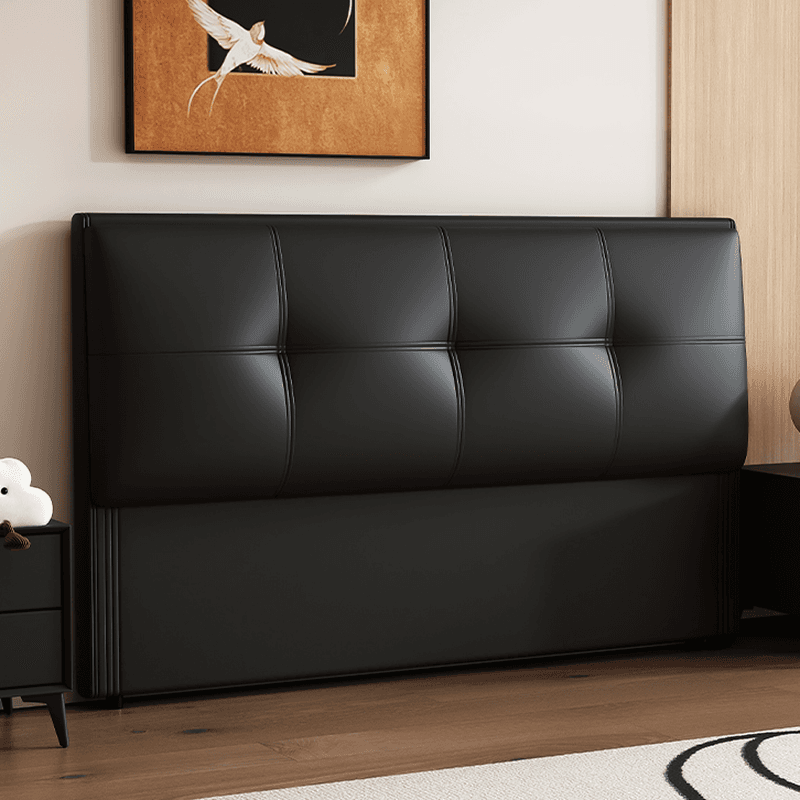 Simplistic Style Panel Headboard with No Distressing, Piled Tufted Rectangular Shape for King/Queen/Full Bed, Sponge Upholstery Fill, Standard Height