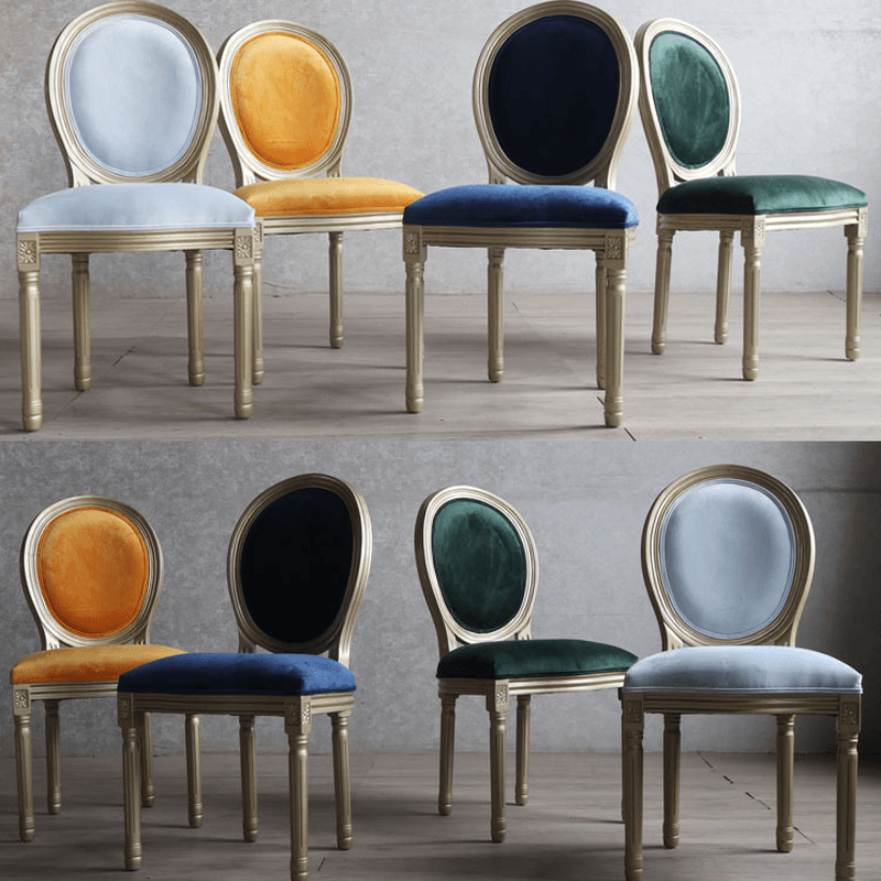 Golden Legged King Louis Back Armless Chair for Dining Room, Outlined Frame with Foot Pads, Steady and Stable - image 21