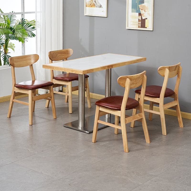 Dining Table Set with Slate Stone Top and Trestle Base, Seating Capacity for 4 People - image 3