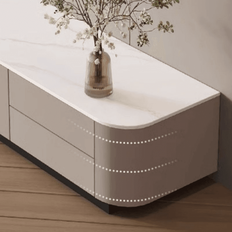Rectangle Parlor TV Stand with Light and Gate Door - image 9