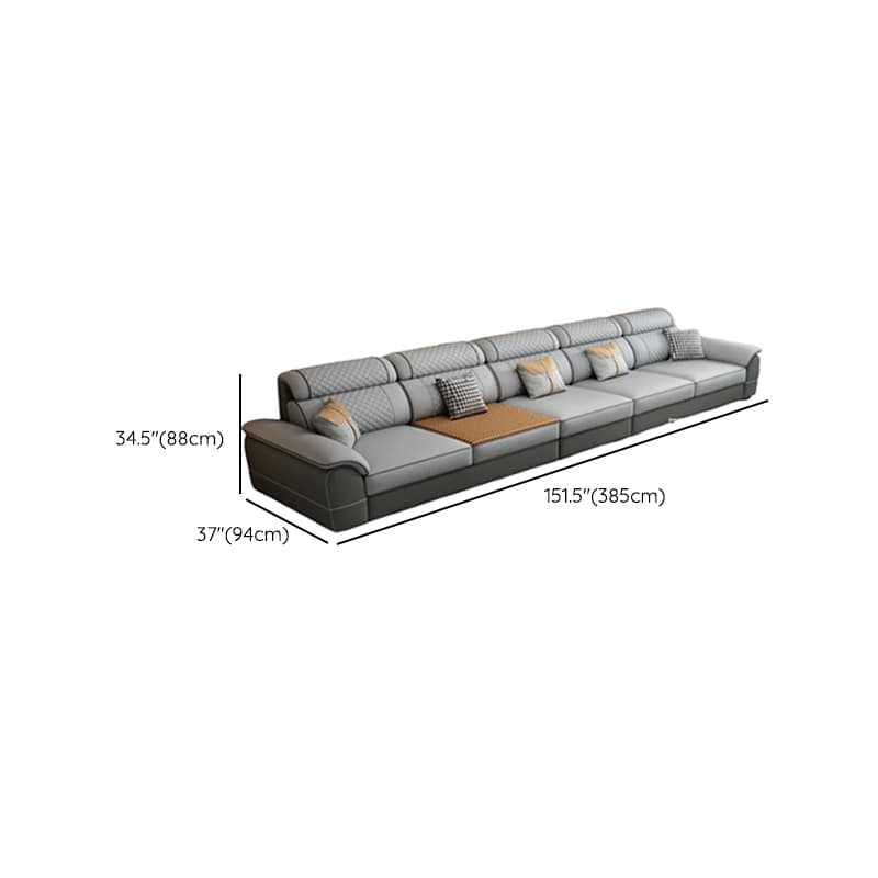 Modern Simple Style Straight/L-Shape Horizontal/Reversible Sofa Couch/Sofa Chaise in Grey with Water-resistant and Pillow Top Arm, 2-piece/3 Pc - image 16