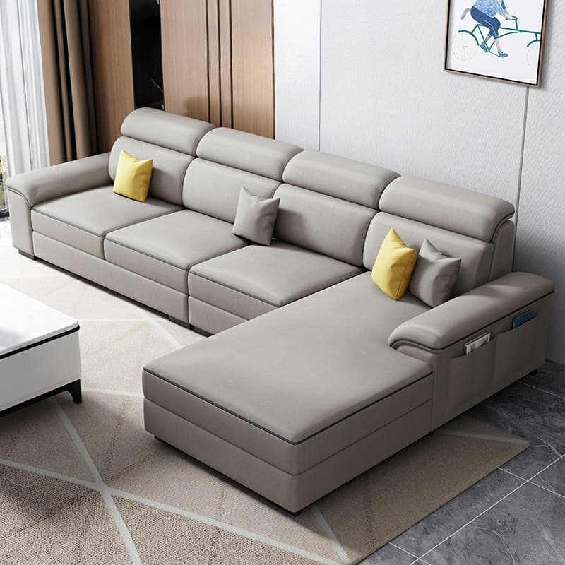 Modern L-Shape Right Hand Facing Sofa & Chaise with Concealed Support - image 14