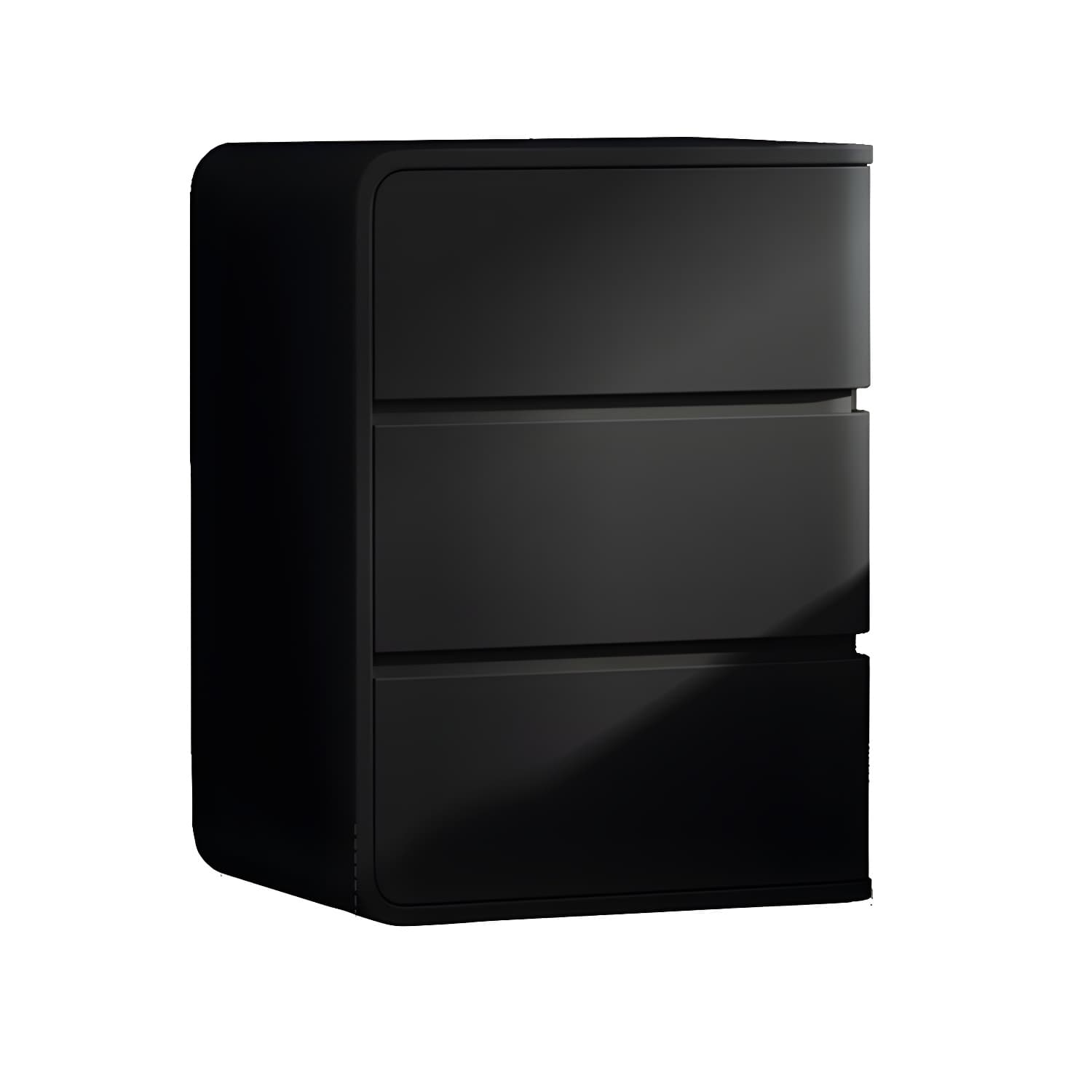 Modern Faux Leather Bachelor's Chest with 3 Drawers - Small Size Nightstand