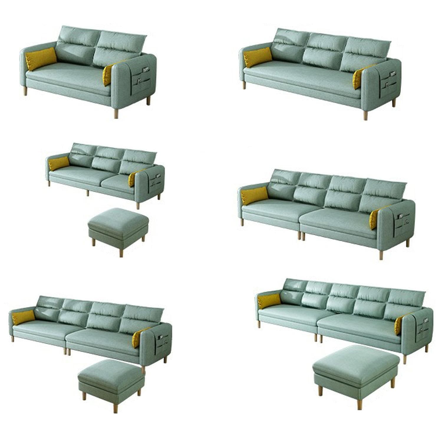 Modern Square Arm Storage Sofas with Loose Back and Ottoman for Living Room - image 14