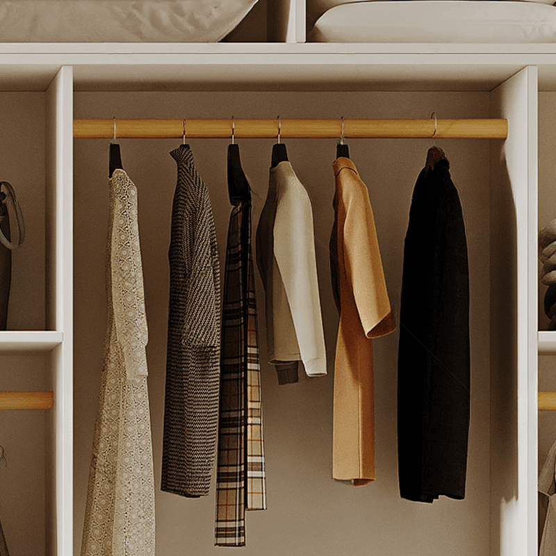 White Minimalist Laminate Wardrobe Closet with 3-Drawer, Soft Close Door, Interior Shelves, and Clothing Rod - image 5