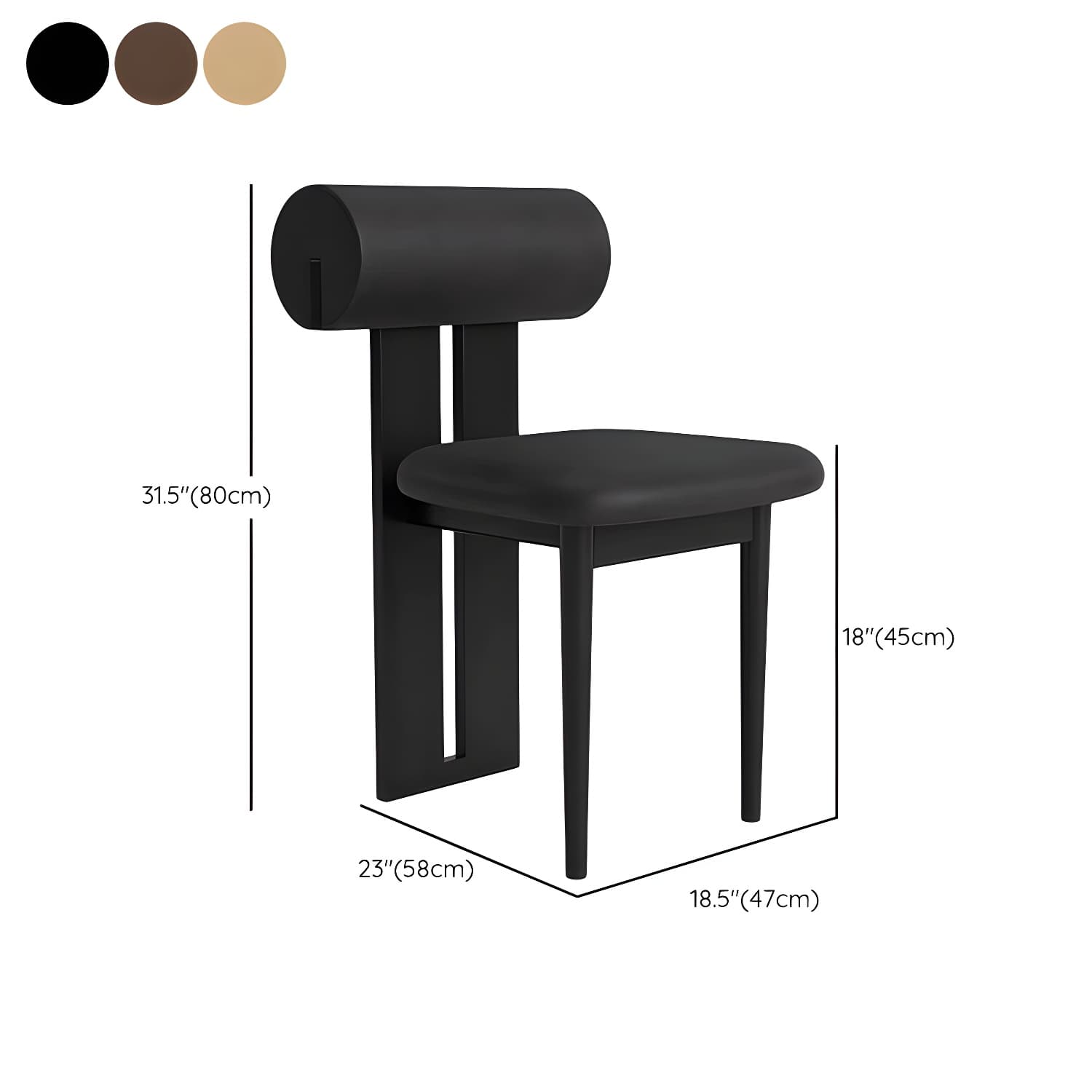 Modern Upholstered Side Chair with Wood Legs in Polyurethane for Kitchen & Dining - image 25