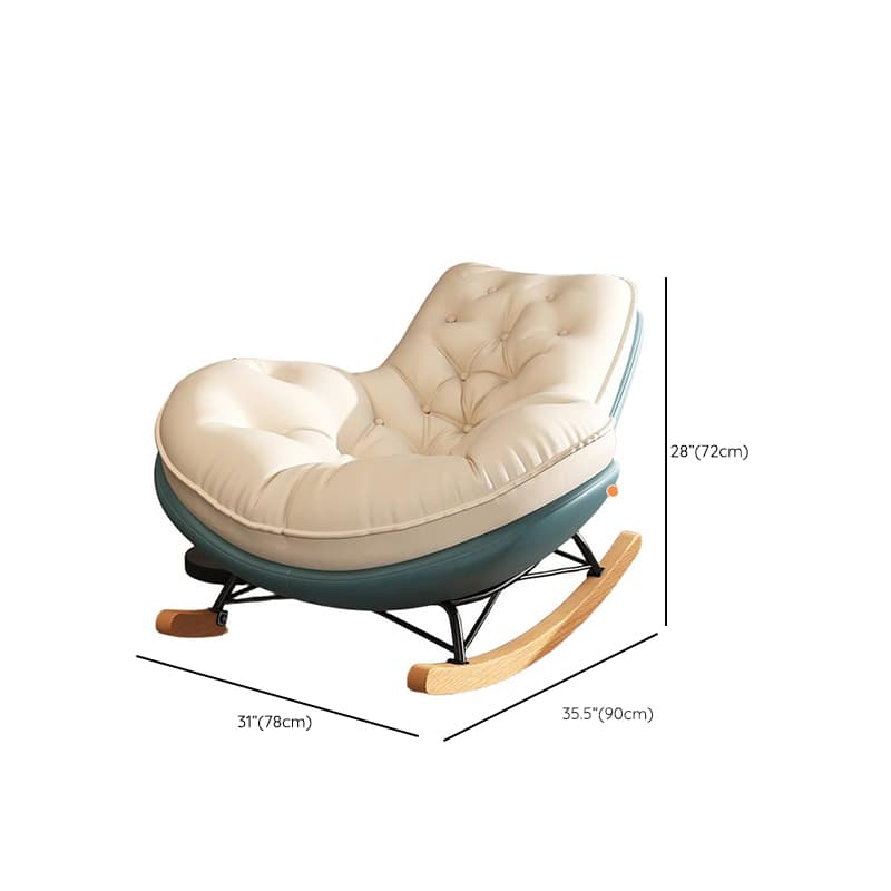 Art Deco Alloy Rocking Chair with Water Proof Upholstery and Flared Arm - image 19