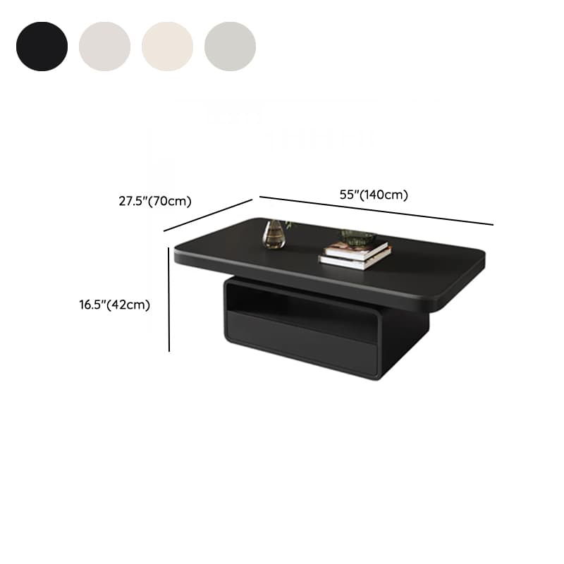Trendy Board Game Coffee Table with Nested/Single Stone Top, Pedestal Base, Black/White Rectangular Shape, and 1 Drawer - image 13