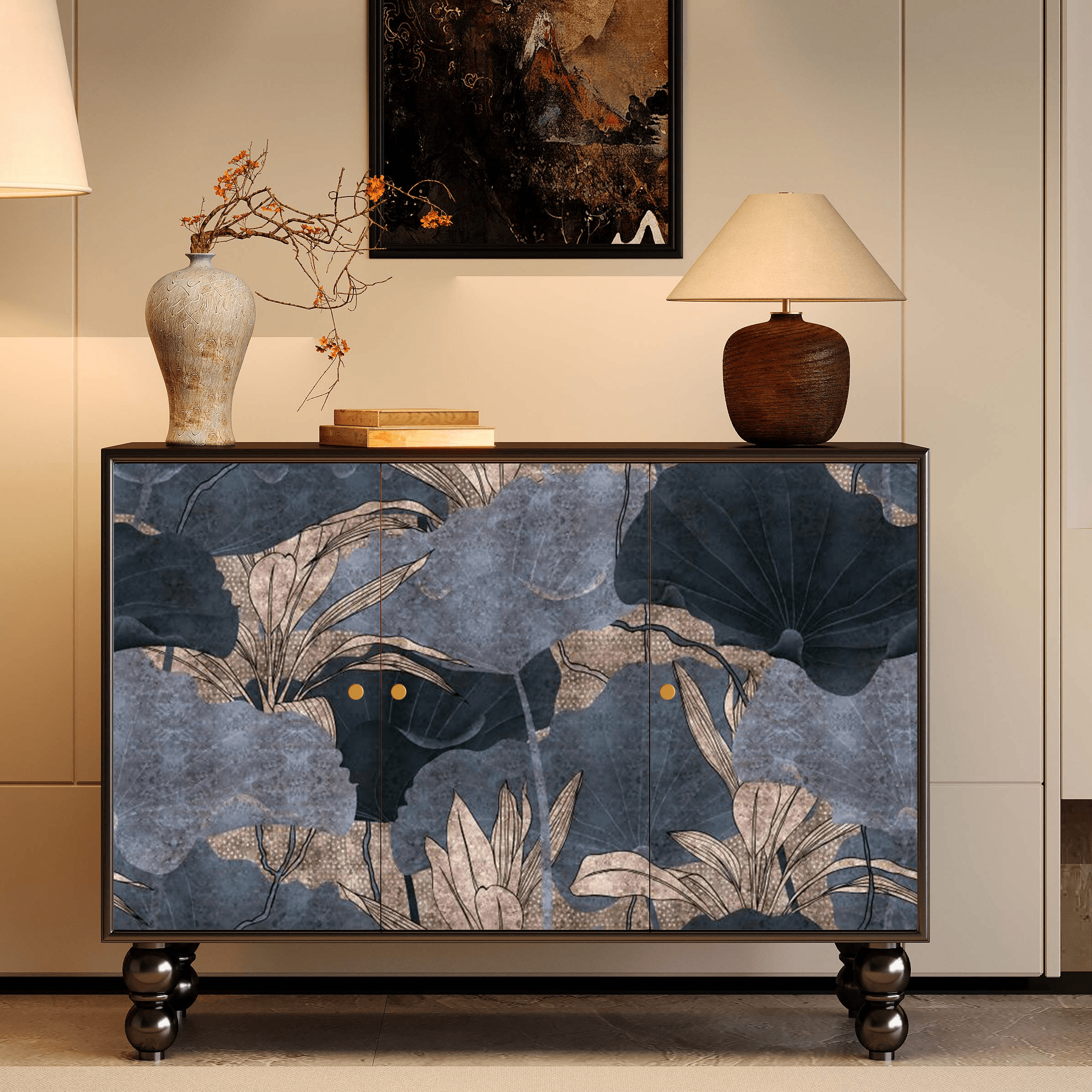 Classicist Narrow Timber Sideboard with Hutch, 3 Shelves, 3 Doors and Larder - image 33