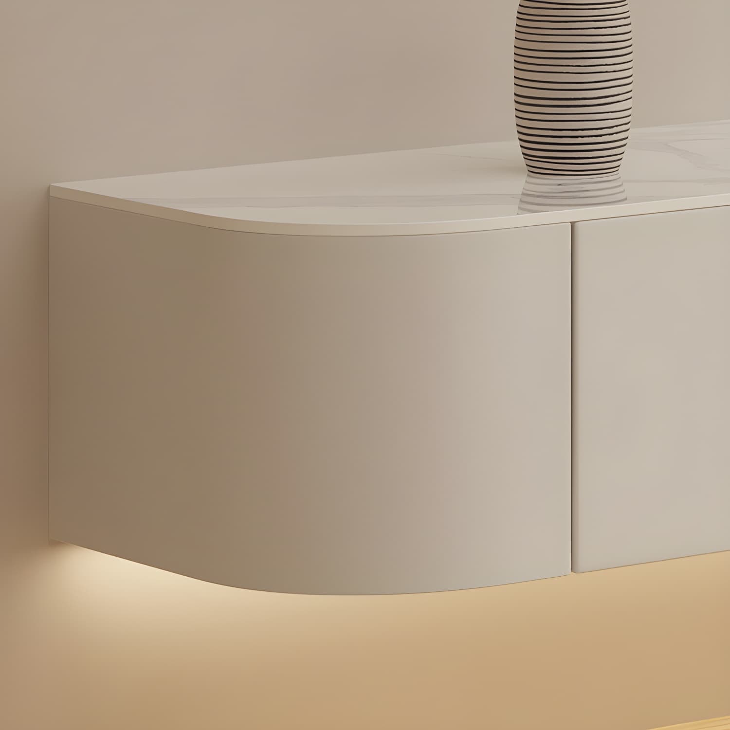 Stone TV Media Console Floating Stand Console with 2 Drawers - image 7