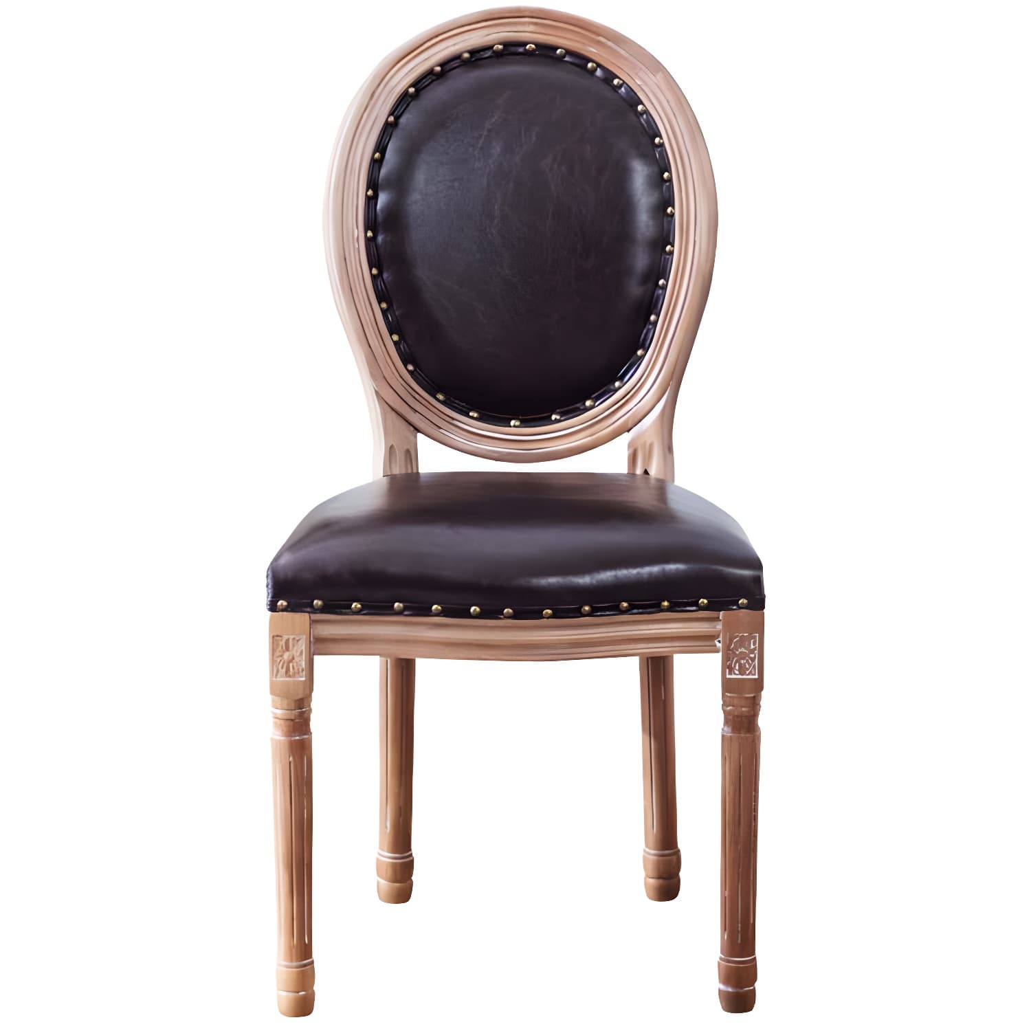 Solid Wood Country Style Dining Room Chair Matte Finish King Louis Back Side Chair - image 21