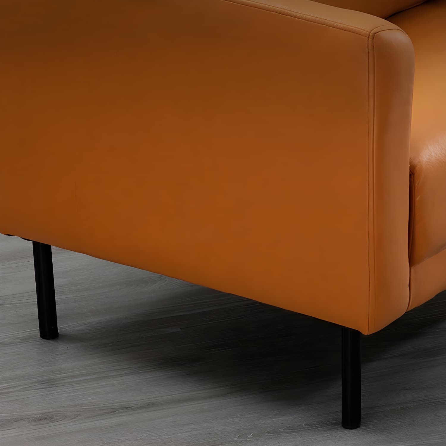 Scandinavian Faux Leather Seats 2 Loveseat with Tuxedo Arm and Stain Resistant Feature - image 19