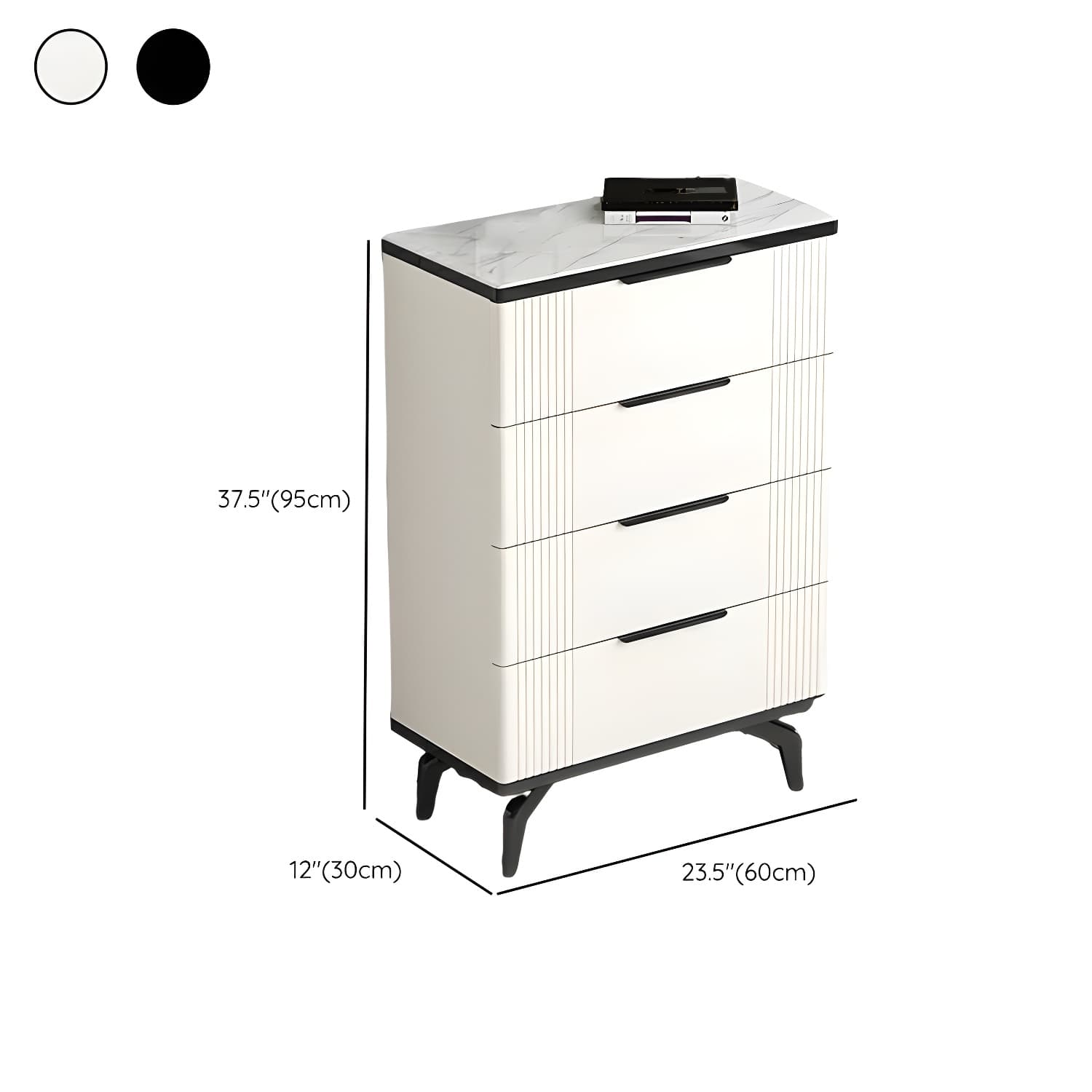 Drawers Included Modern Chest with Stone Countertop and Metal Legs - image 13
