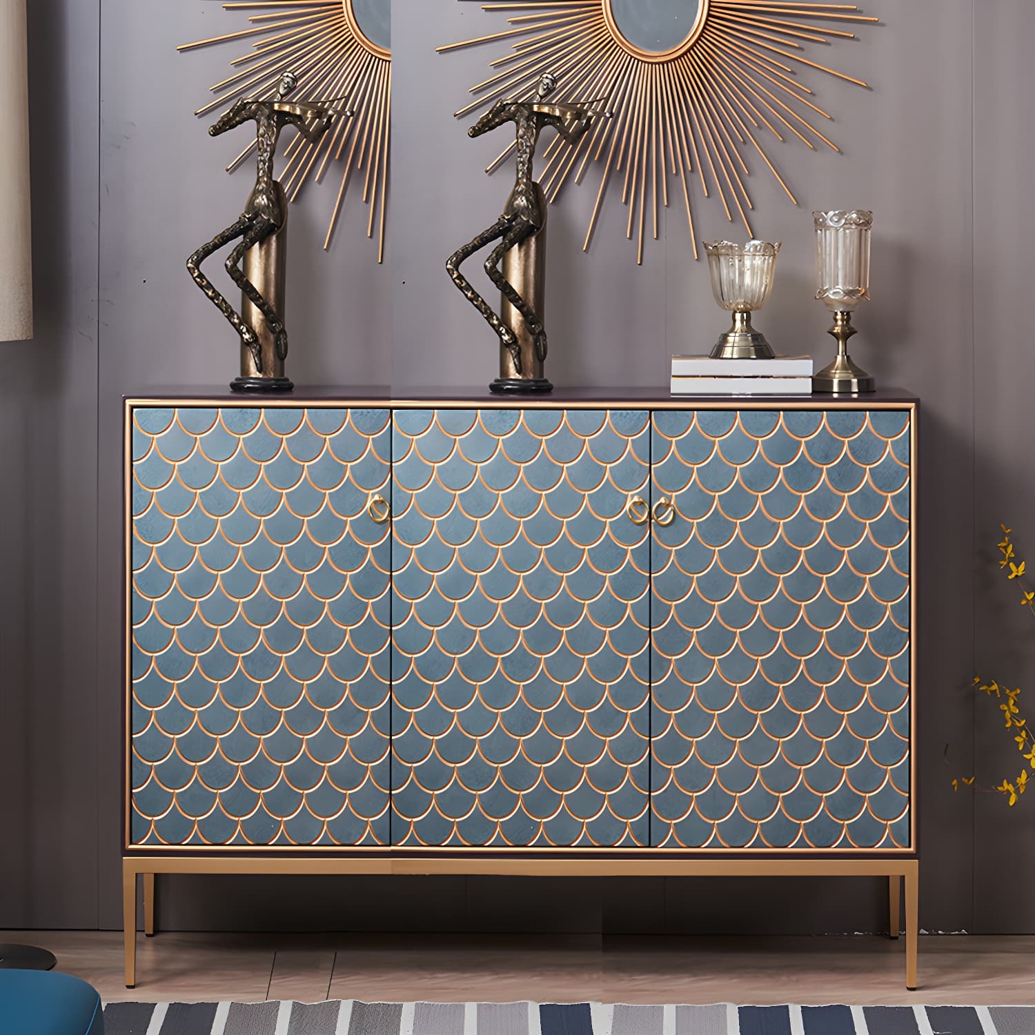 Industrial Accent Cabinet with Cup Pulls Doors and Straight Legs - image 5